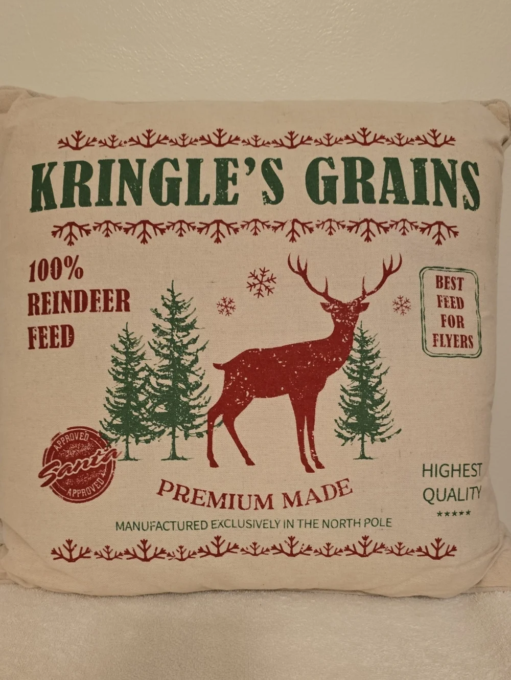 Kringles Grain Christmas Pillow